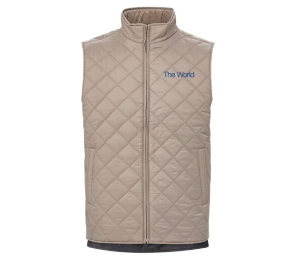 World Men's Diamond Quilted Travel Vest